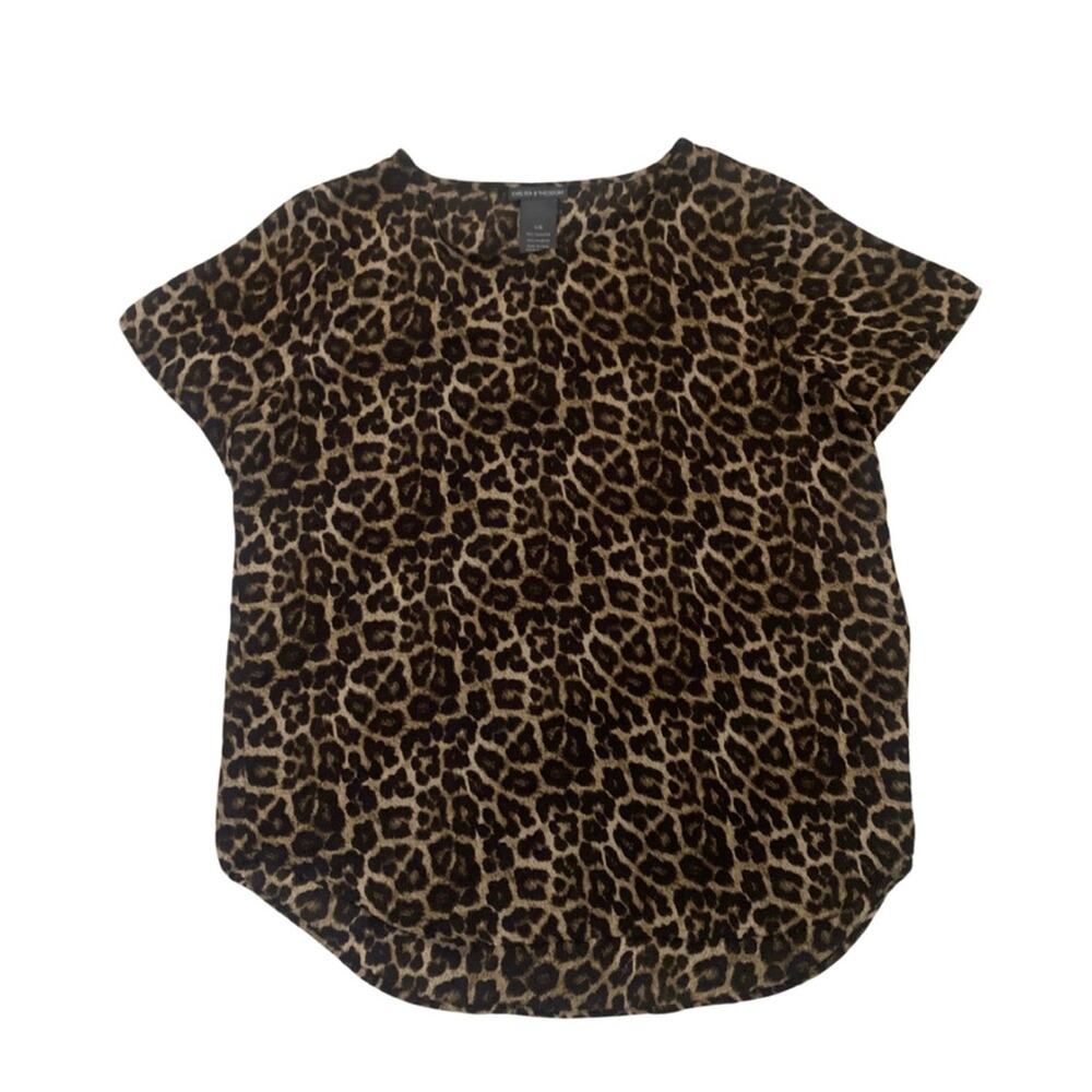 2/$30 Cheetah Leopard Animal Print Top Tunic Short Sleeves Mobwife Old Money